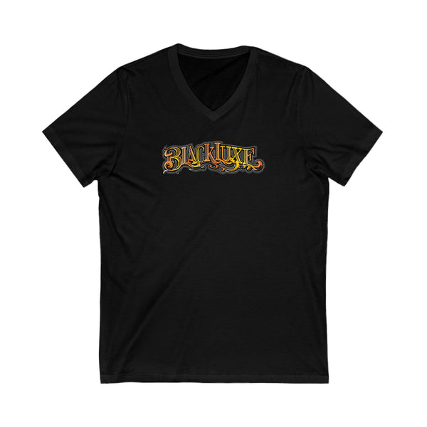 BlackLuxe Jazzy Unisex Jersey Short Sleeve V-Neck Dark Tee Shirts