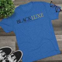 BLACKLUXE Unisex Tri-Blend Crew Tee Black/Gold Design