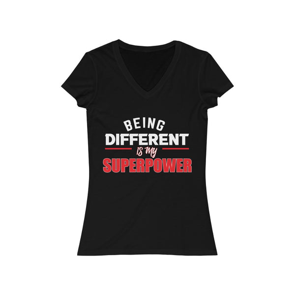 Being Different Is My Superpower Jersey Short Sleeve V-Neck Tee