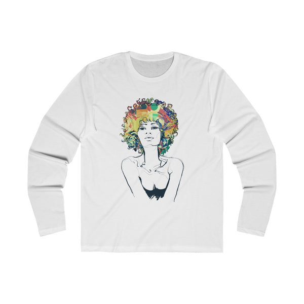 Beautiful Colorful Afro Queen Long Sleeve Crew Tee