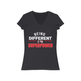 Being Different Is My Superpower Jersey Short Sleeve V-Neck Tee