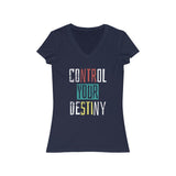 Control Your Destiny Jersey Short Sleeve V-Neck Tee