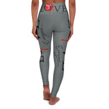 Love Everyone Sexy Tongue Lips High Waisted Yoga Leggings - Grey