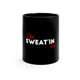 Stop Sweat'in Me Black mug 11oz