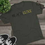 BLACKLUXE Unisex Tri-Blend Crew Tee Black/Gold Design