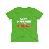 Being Different Is My Superpower Heather Wicking Tee