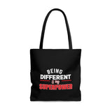 Being Different Is My Superpower AOP Tote Bag