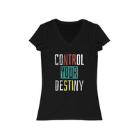 Control Your Destiny Jersey Short Sleeve V-Neck Tee