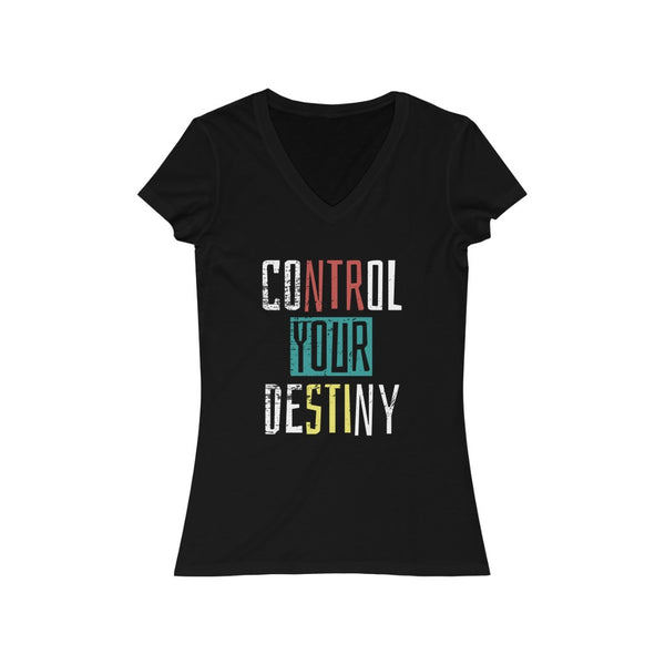 Control Your Destiny Jersey Short Sleeve V-Neck Tee