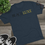 BLACKLUXE Unisex Tri-Blend Crew Tee Black/Gold Design