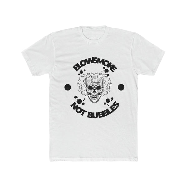 Skull Blow Smoke Not Bubbles Men's Cotton Crew Tee